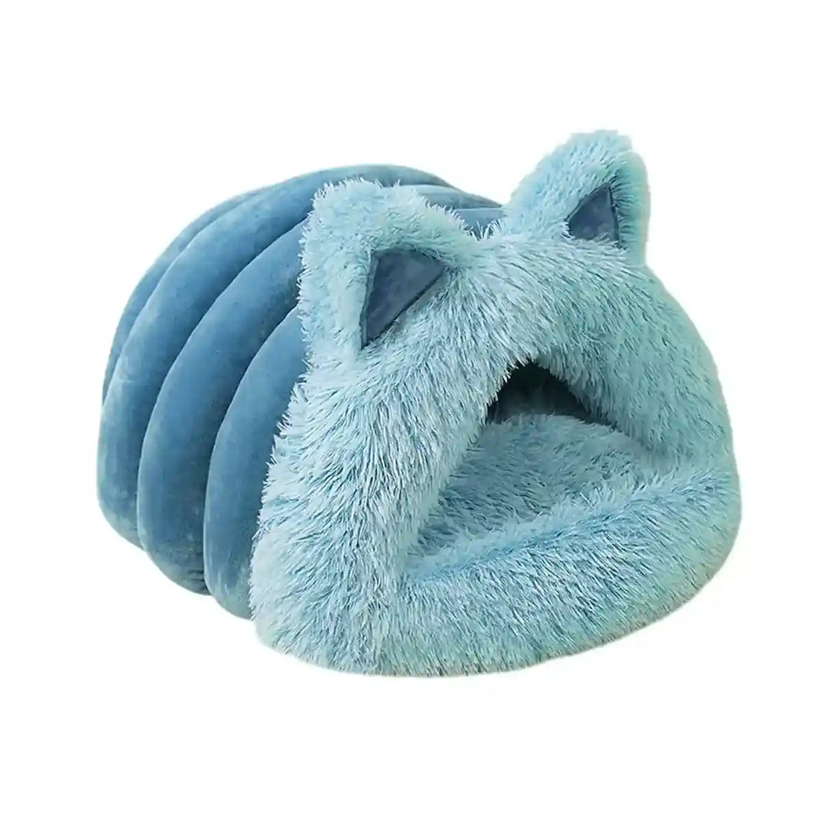 Cozy Cat Bed Cave for Winter Fluffy Covered Nest for Cats (M/L)
