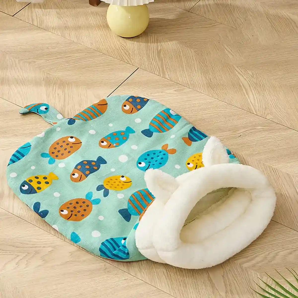 Warm Cat Sleeping Bag With Plush Lining And Cute Ears Design