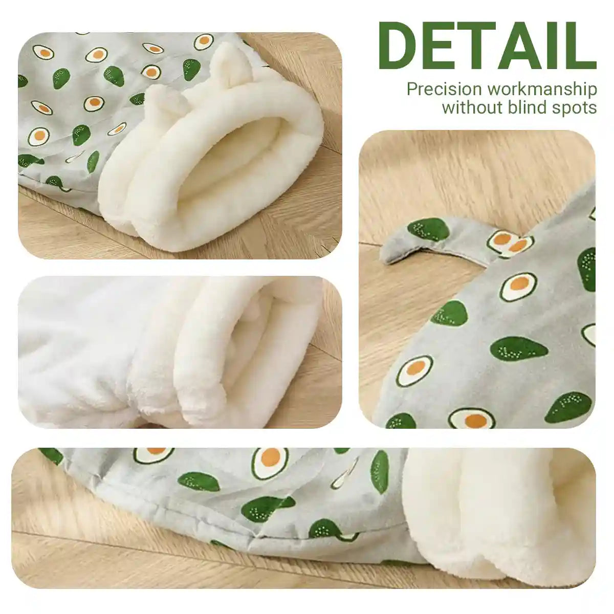 Warm Cat Sleeping Bag With Plush Lining And Cute Ears Design