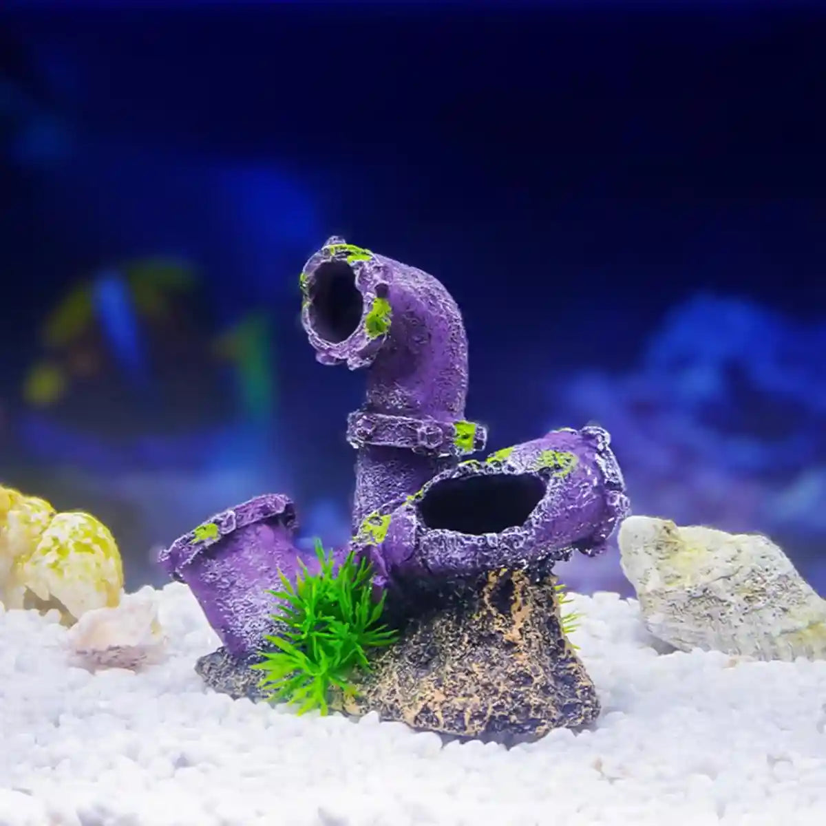Aquarium Broken Pipe Ornament Resin Fish Tank Decoration