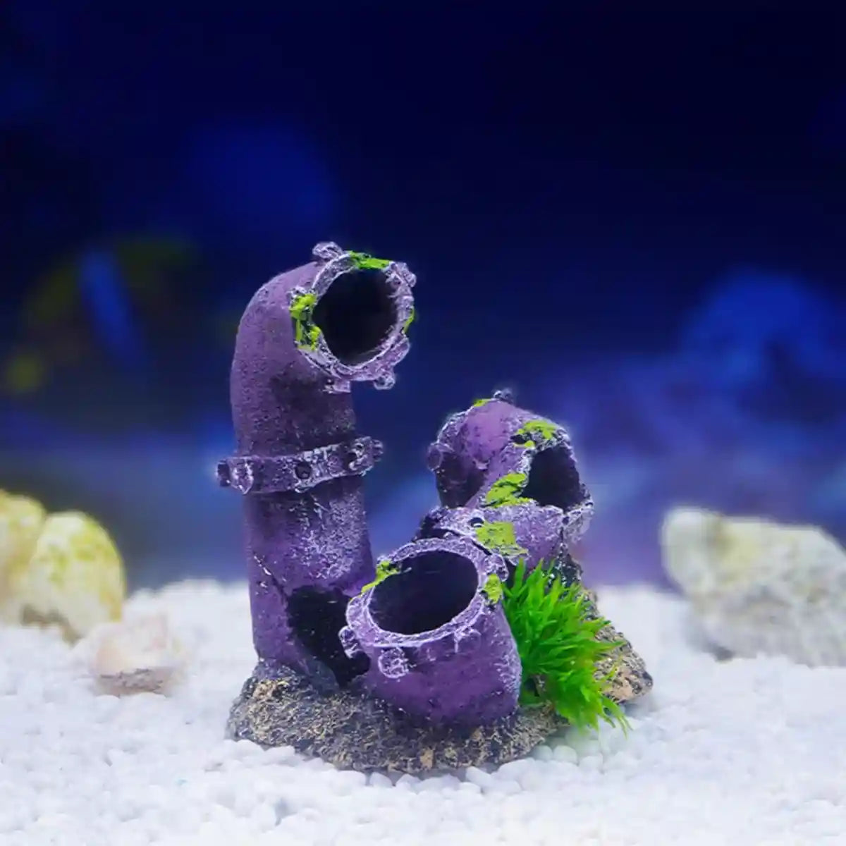 Aquarium Broken Pipe Ornament Resin Fish Tank Decoration