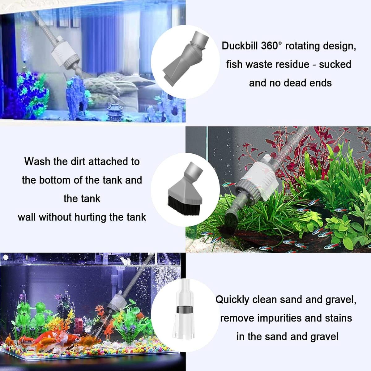 20W Electric Fish Tank Gravel Cleaner Pump