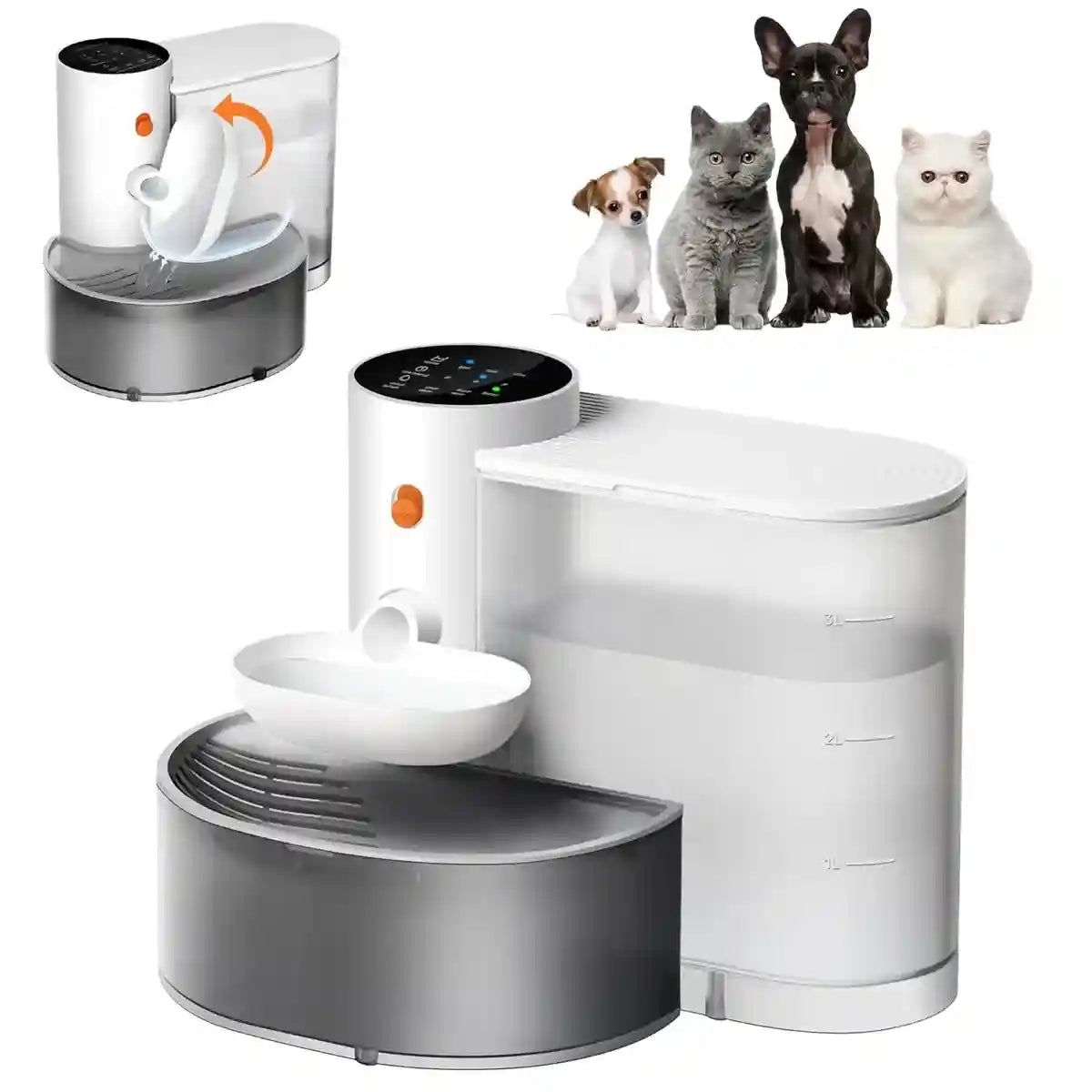 Smart Pet Water Fountain With Auto Pouring System