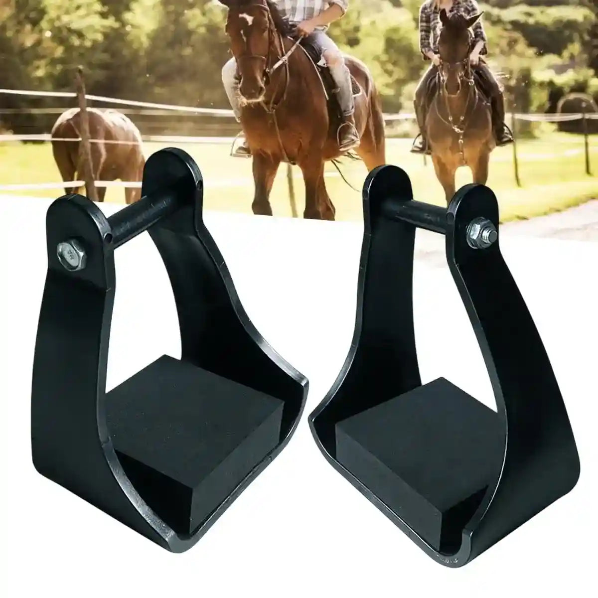 2PCS Lightweight Western Stirrup with Cushion Pads for Horse Riding