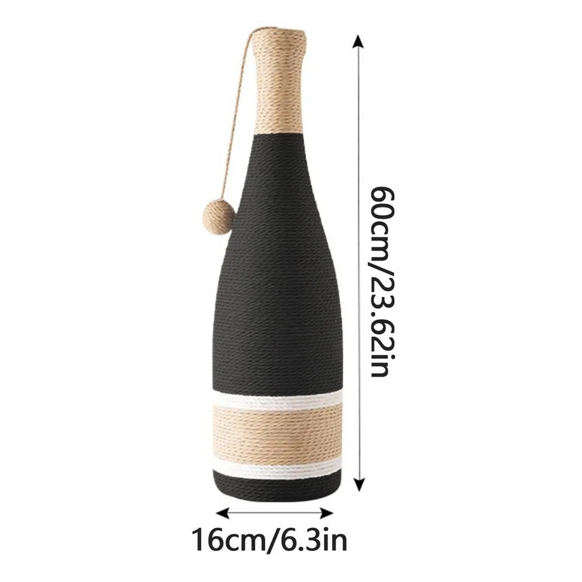 Wine Bottle Shaped Cat Scratching Post Stylish Hemp Rope Toy