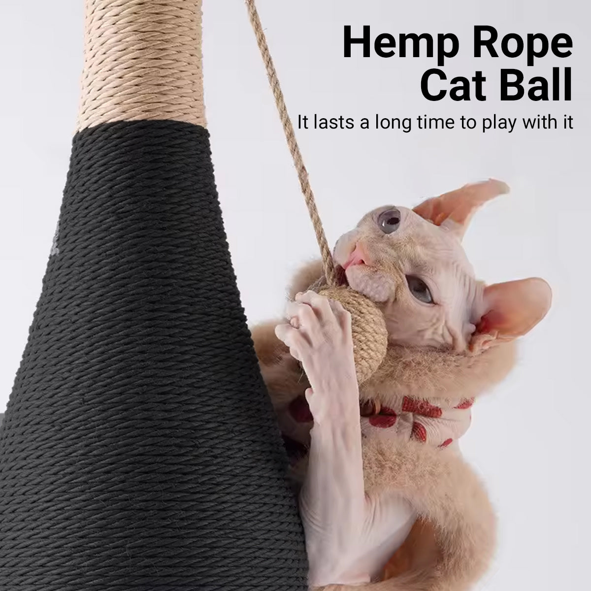 Wine Bottle Shaped Cat Scratching Post Stylish Hemp Rope Toy