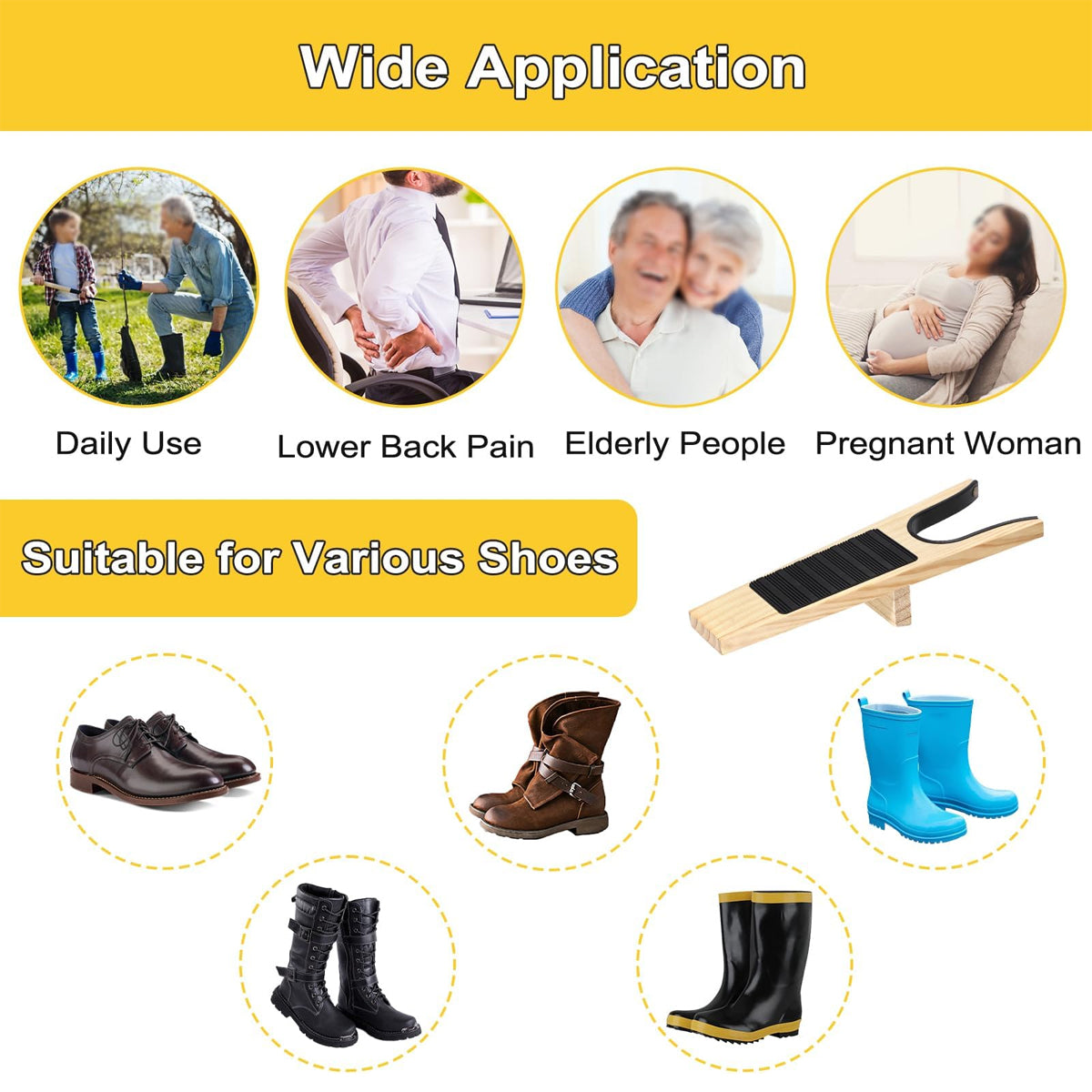 Wooden Boot Jack Remover With Heel Guard