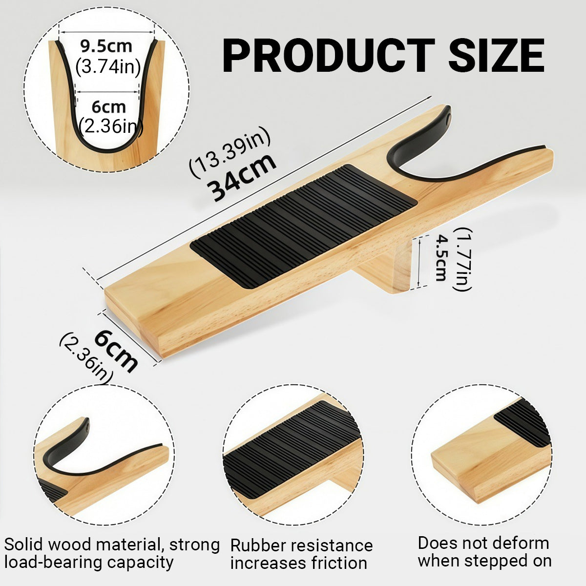 Wooden Boot Jack Remover With Heel Guard