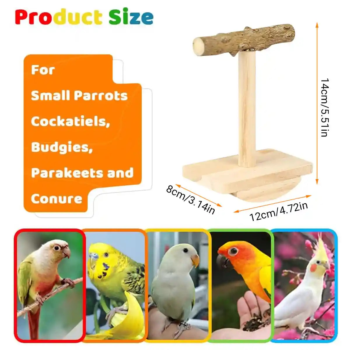 Natural Zanthoxylum Parrot Platform Stand for Claw Grinding & Resting