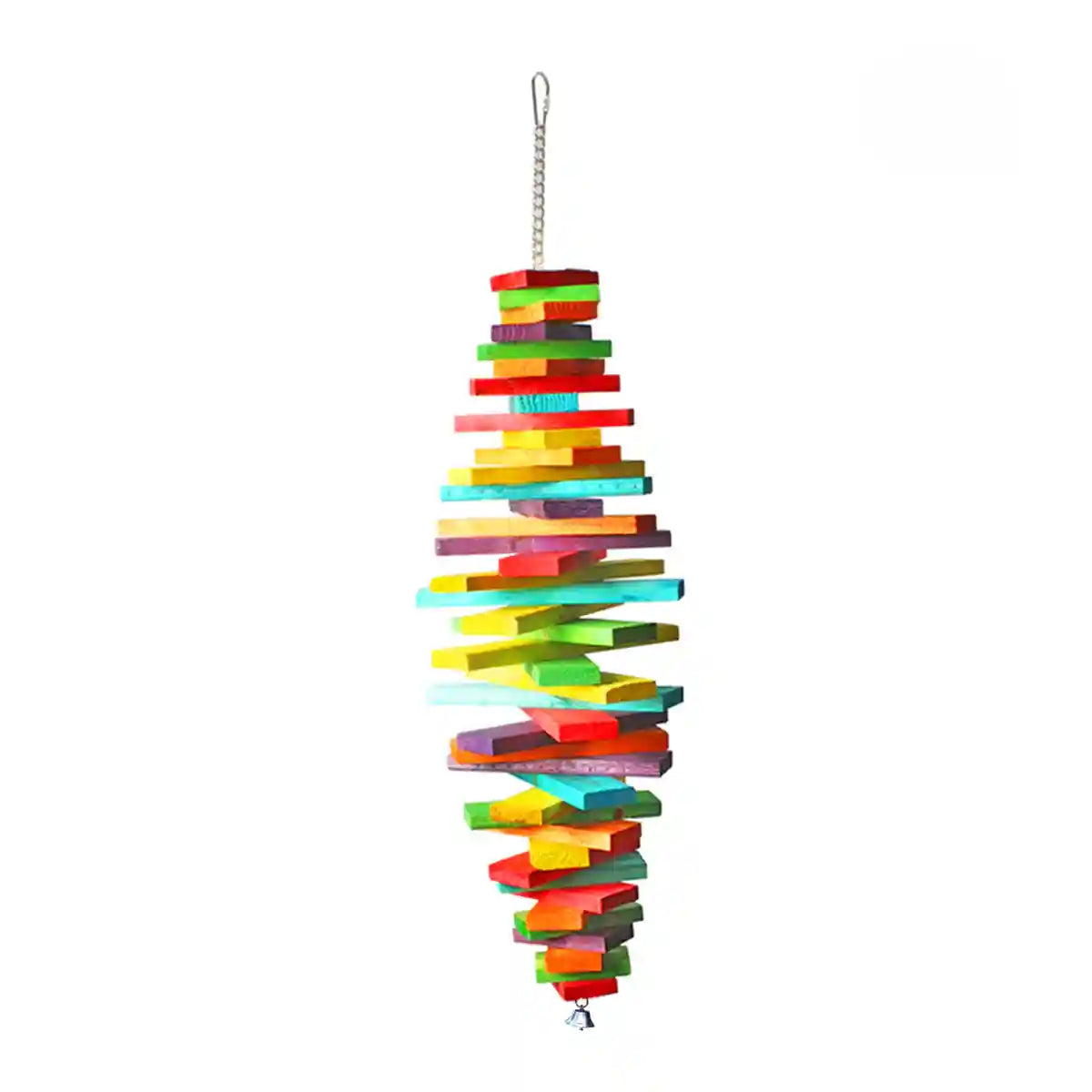 Multi-Layer Parrot Toy Wooden Hanging Pendant for Chewing and Climbing