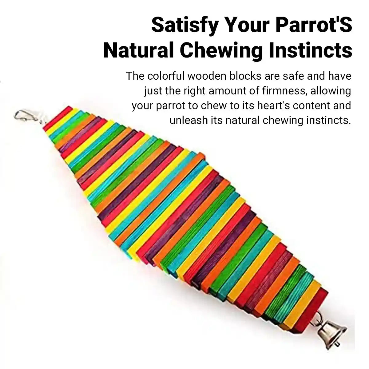 Multi-Layer Parrot Toy Wooden Hanging Pendant for Chewing and Climbing