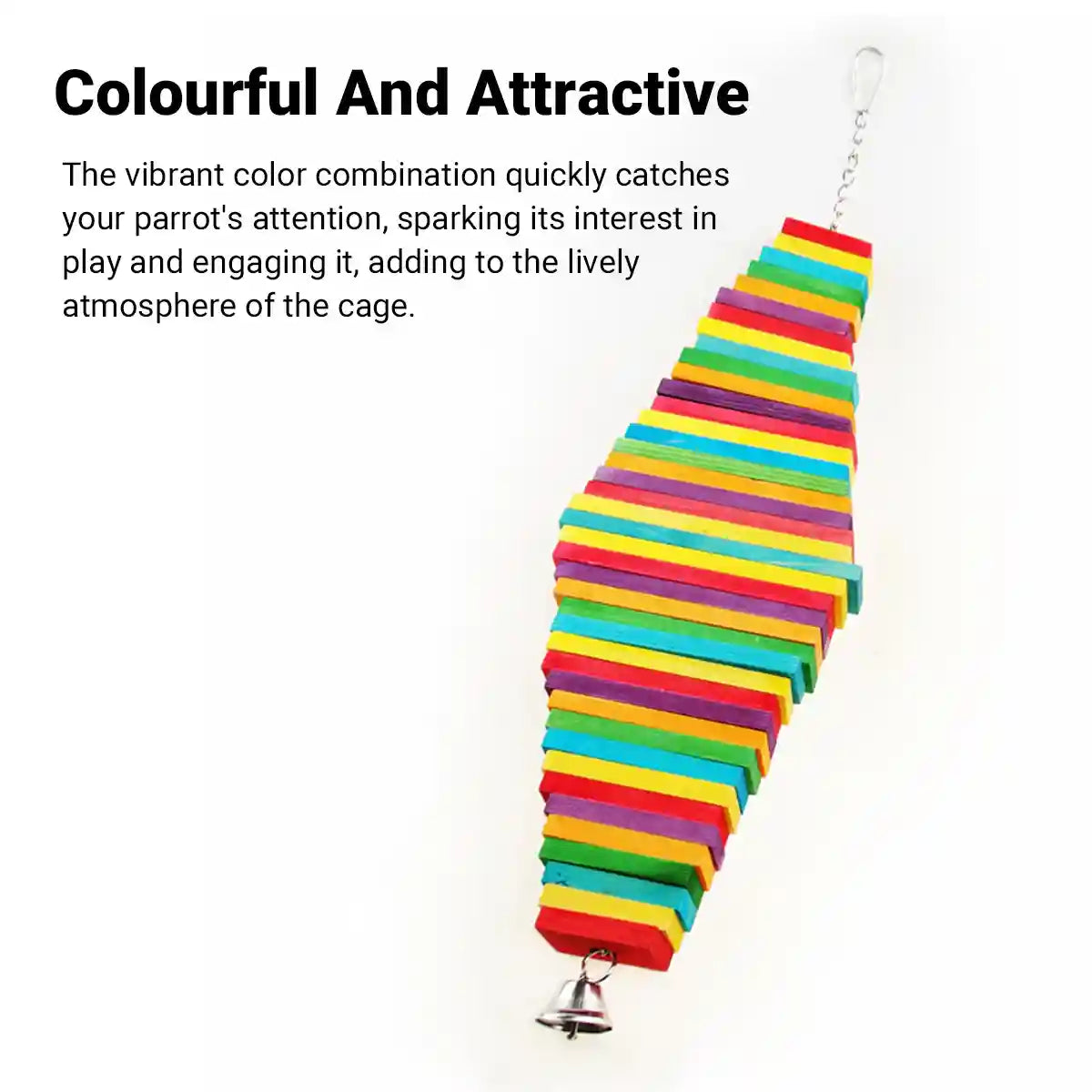 Multi-Layer Parrot Toy Wooden Hanging Pendant for Chewing and Climbing