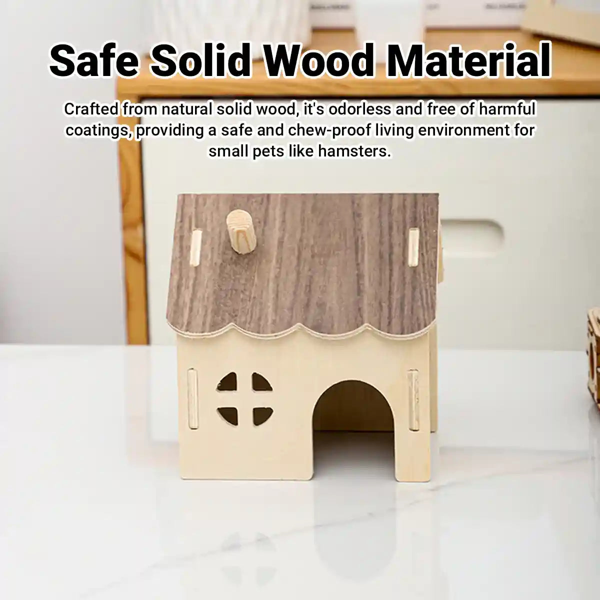 Wooden Hamster House Toy Hideout House Villa