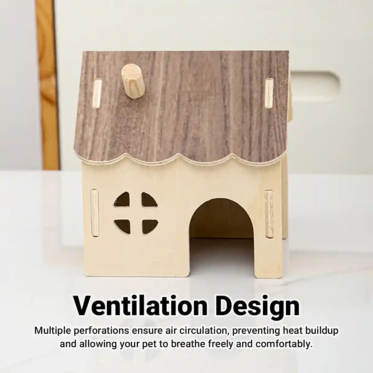 Wooden Hamster House Toy Hideout House Villa