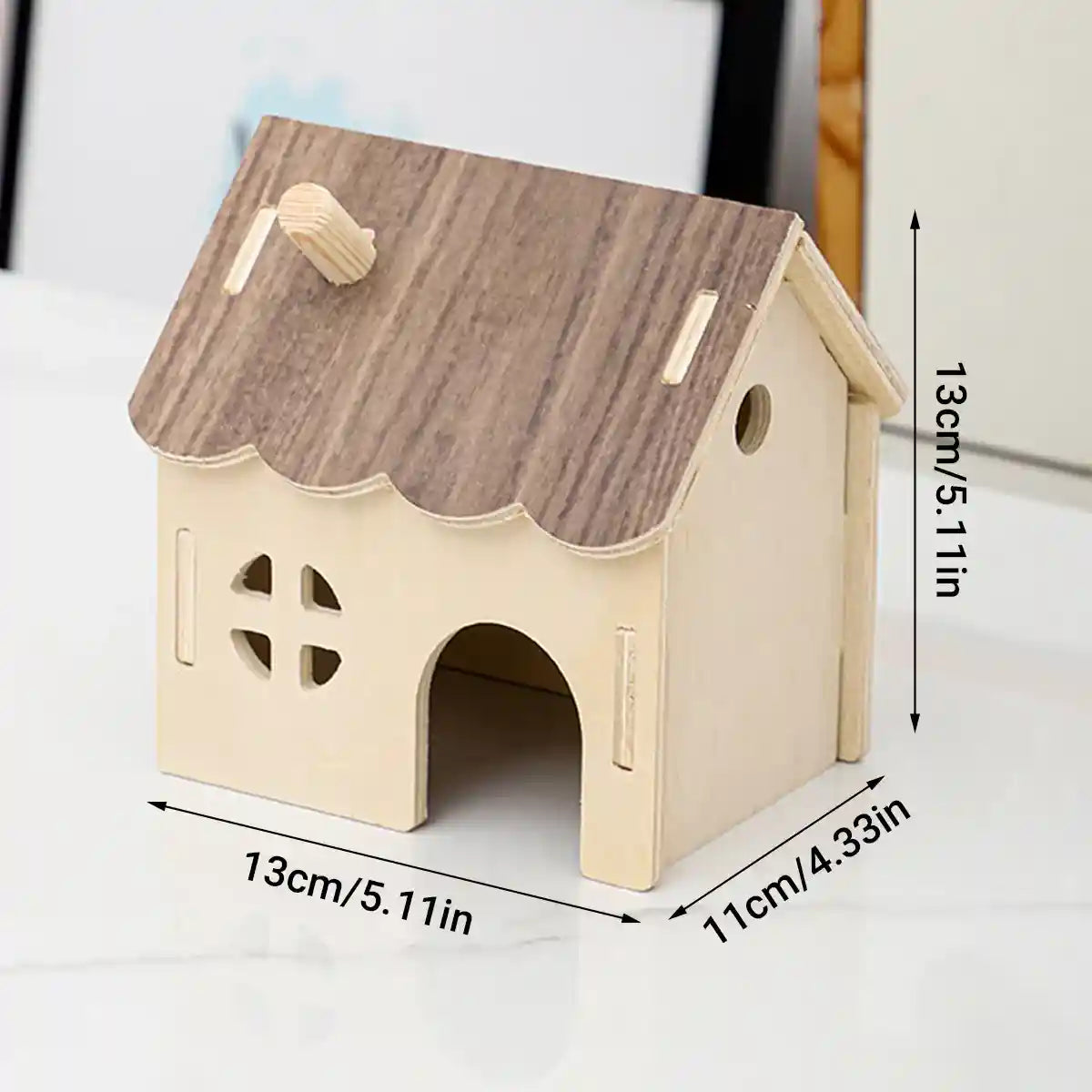 Wooden Hamster House Toy Hideout House Villa