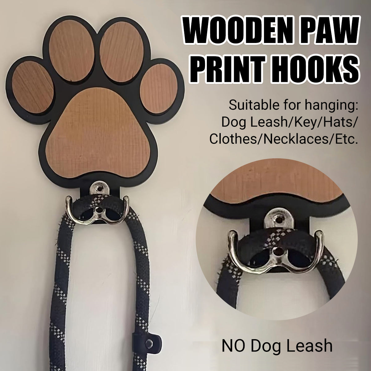 Pet Leash Wall Hook - Dog Rope Storage Hook for Hallways