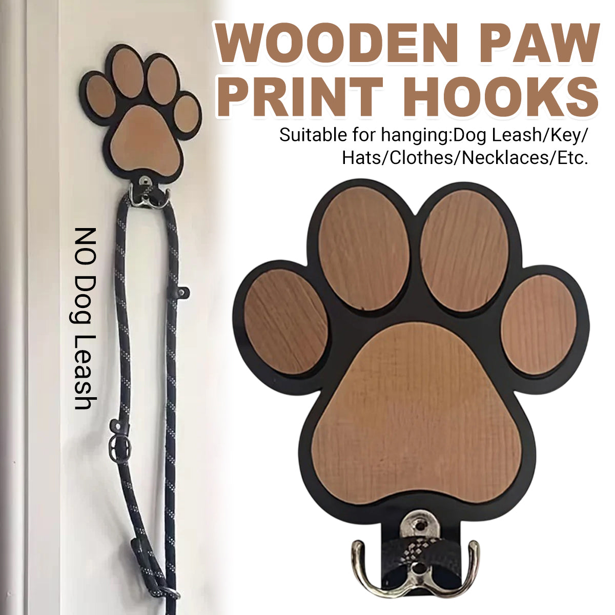 Pet Leash Wall Hook - Dog Rope Storage Hook for Hallways