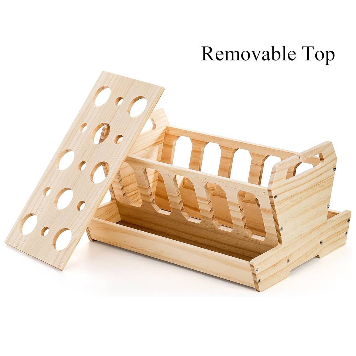 Wooden Rabbit Hutch Feeding Rack Solid Wood Carrot Holder
