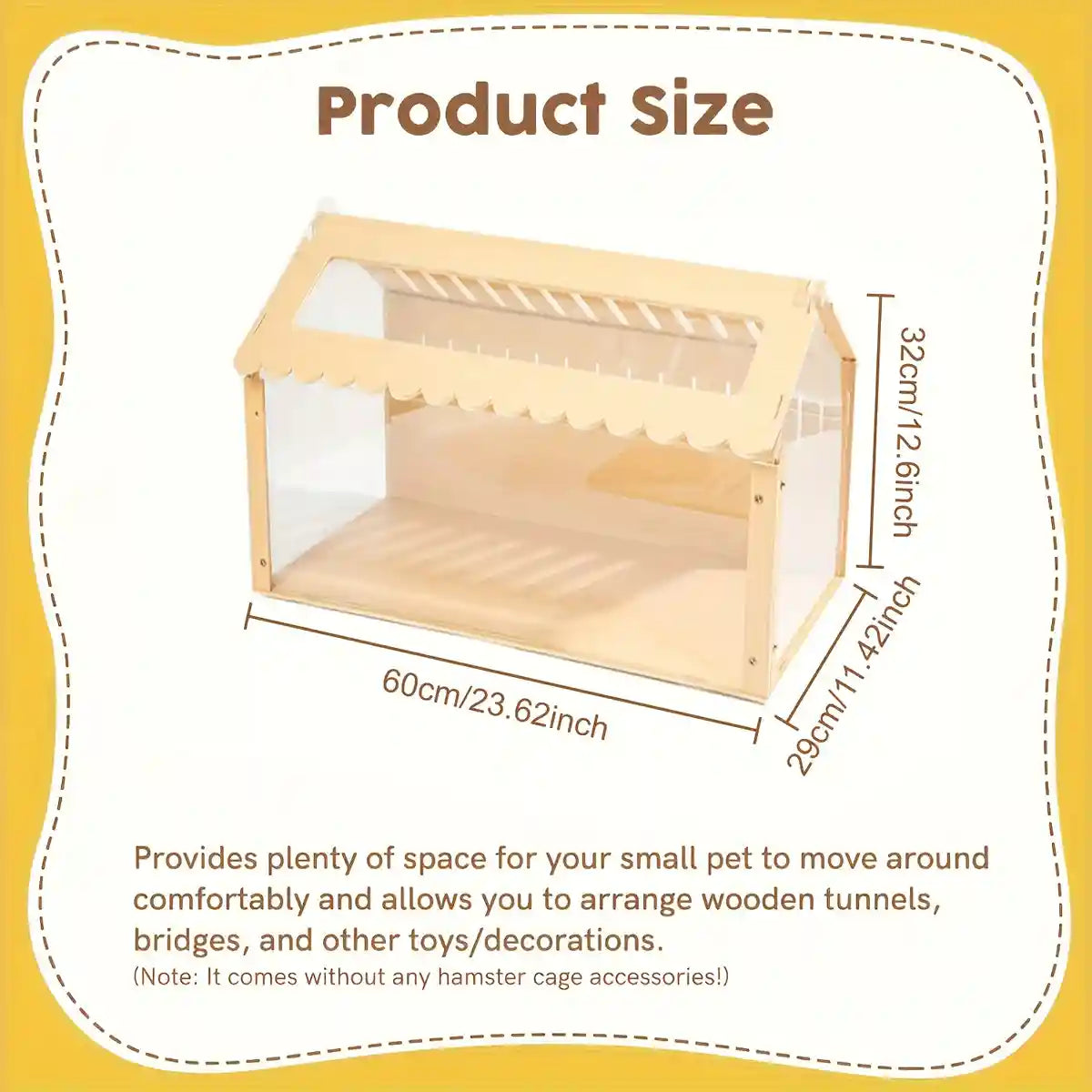 Wooden Hamster Cage Breathable Easy Clean Design
