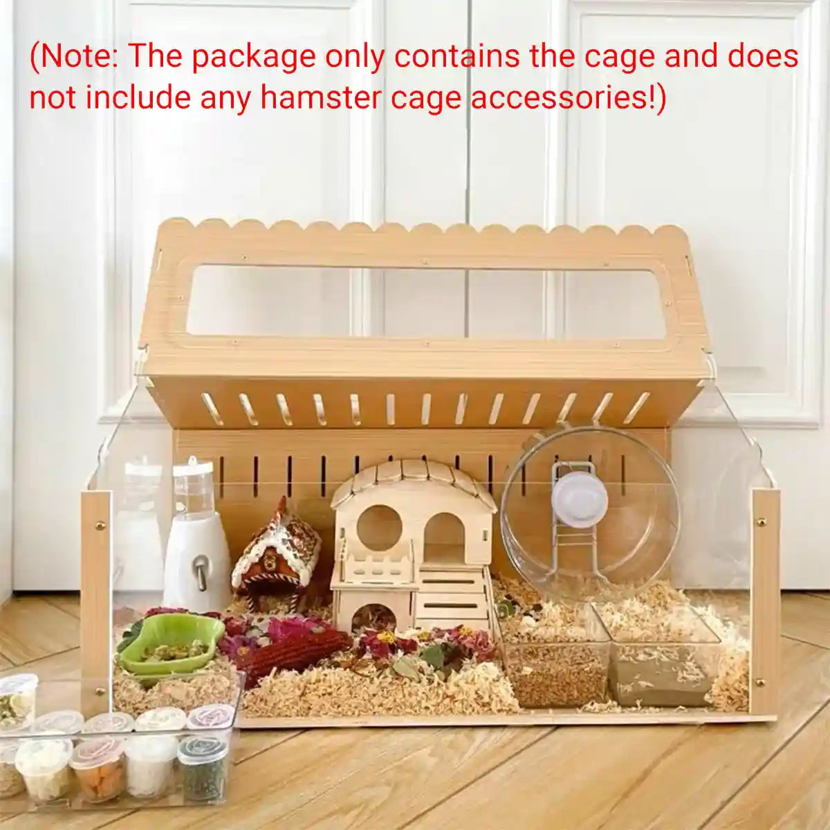 Wooden Hamster Cage Breathable Easy Clean Design