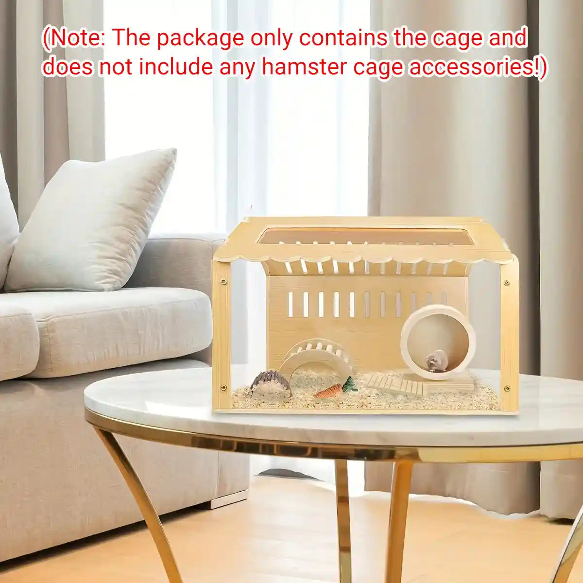 Wooden Hamster Cage Breathable Easy Clean Design