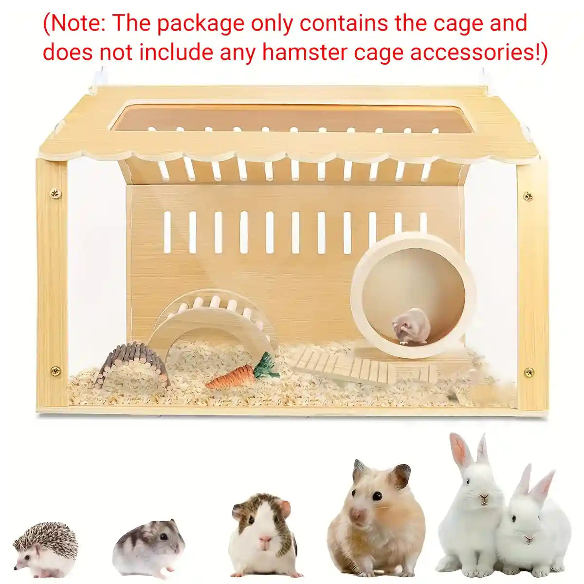 Wooden Hamster Cage Breathable Easy Clean Design