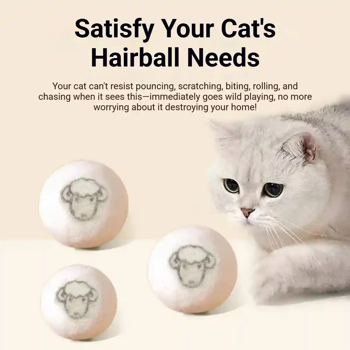 Wool Ball Cat Toy Bite-resistant Molar Self-relief Artifact For Pet Cat Tease Stick Kitten Kitten Toy