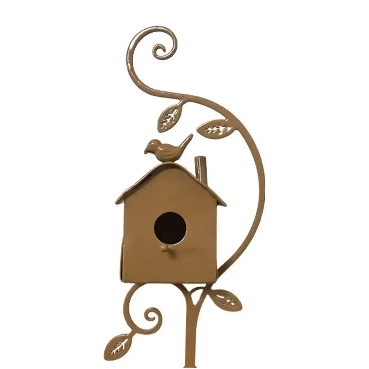 Outdoor Iron Birdhouse GardenStakes Bird House Metal Crafts Pastoral Plug-in