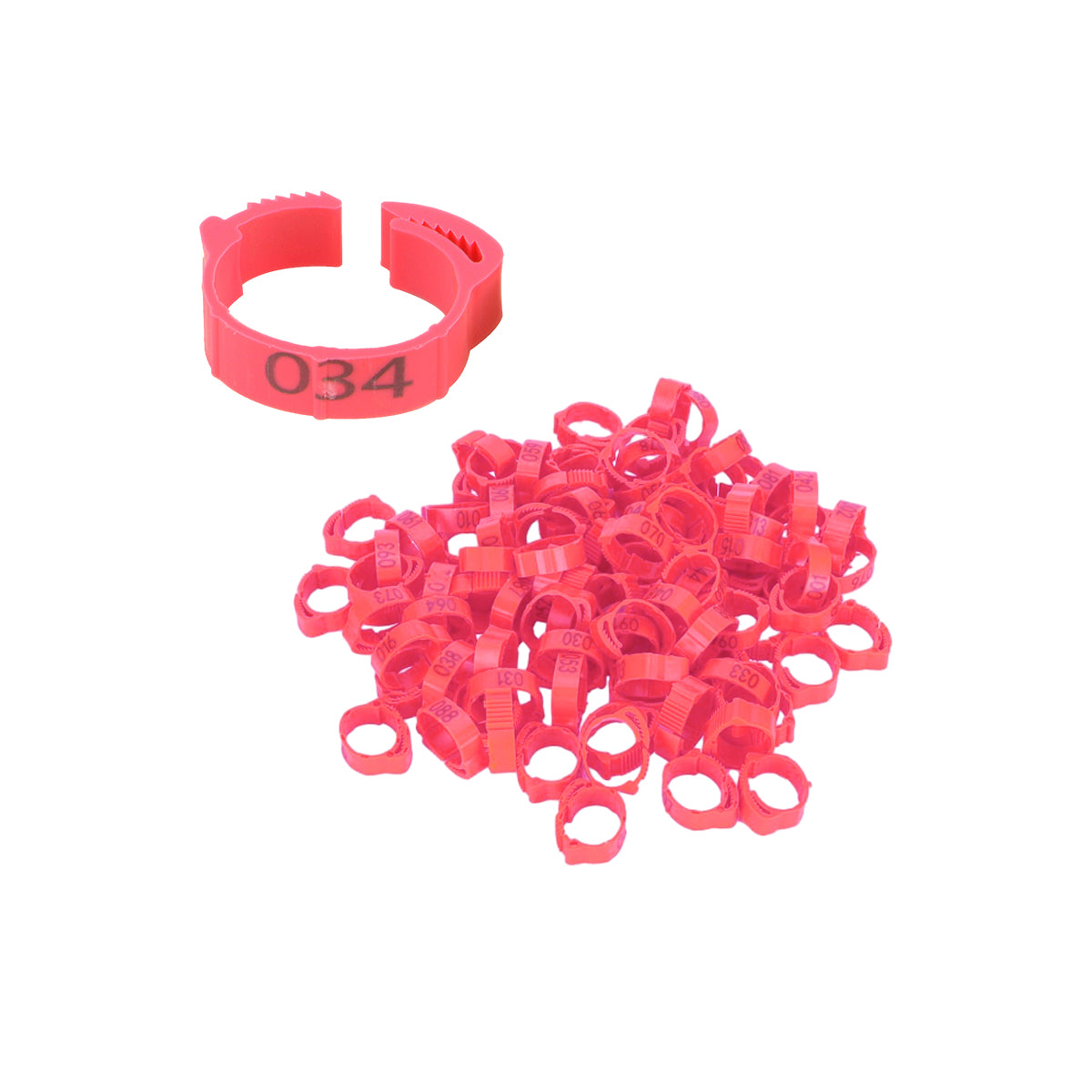 100PCS Adjustable Bird Leg Rings Numbered