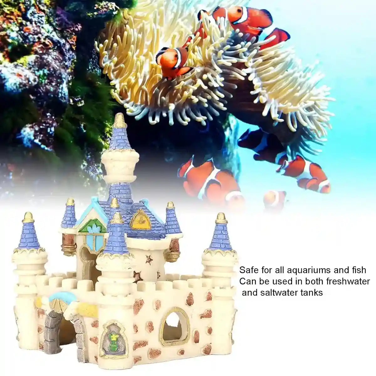 Mini Resin Castle Aquarium Decoration for Fish Tank