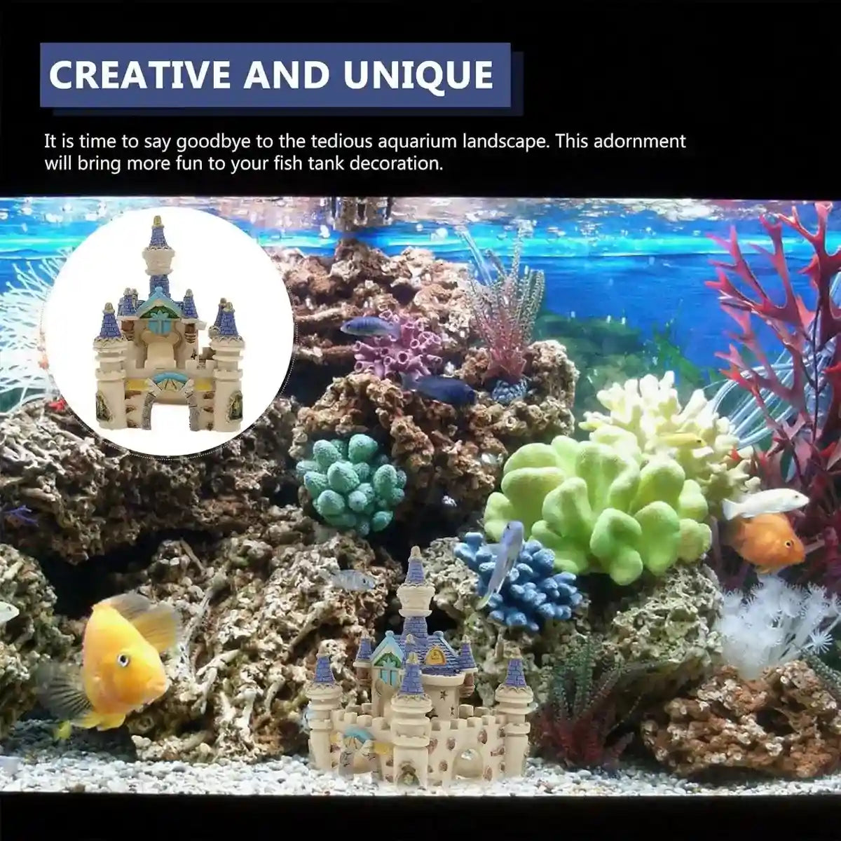 Mini Resin Castle Aquarium Decoration for Fish Tank
