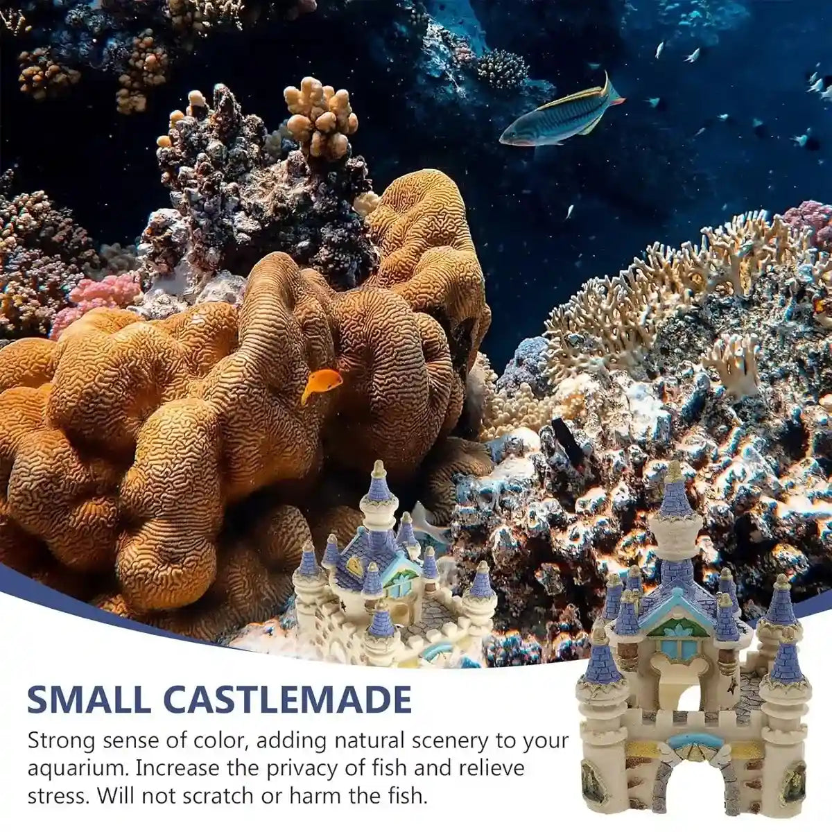 Mini Resin Castle Aquarium Decoration for Fish Tank