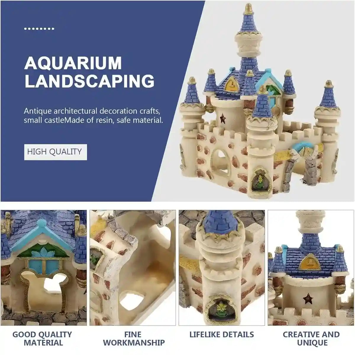 Mini Resin Castle Aquarium Decoration for Fish Tank