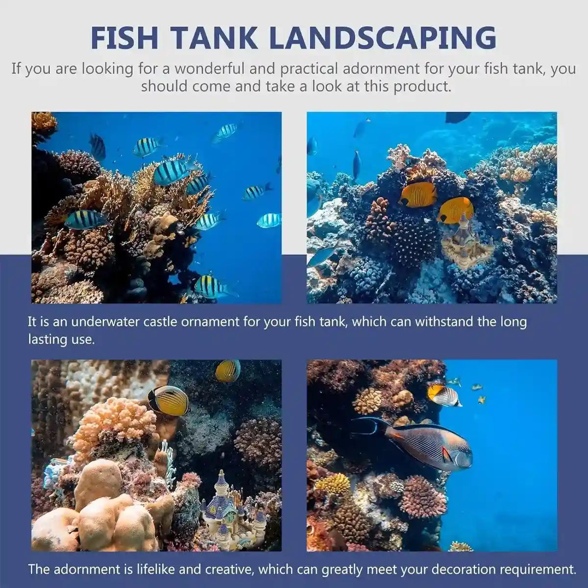 Mini Resin Castle Aquarium Decoration for Fish Tank