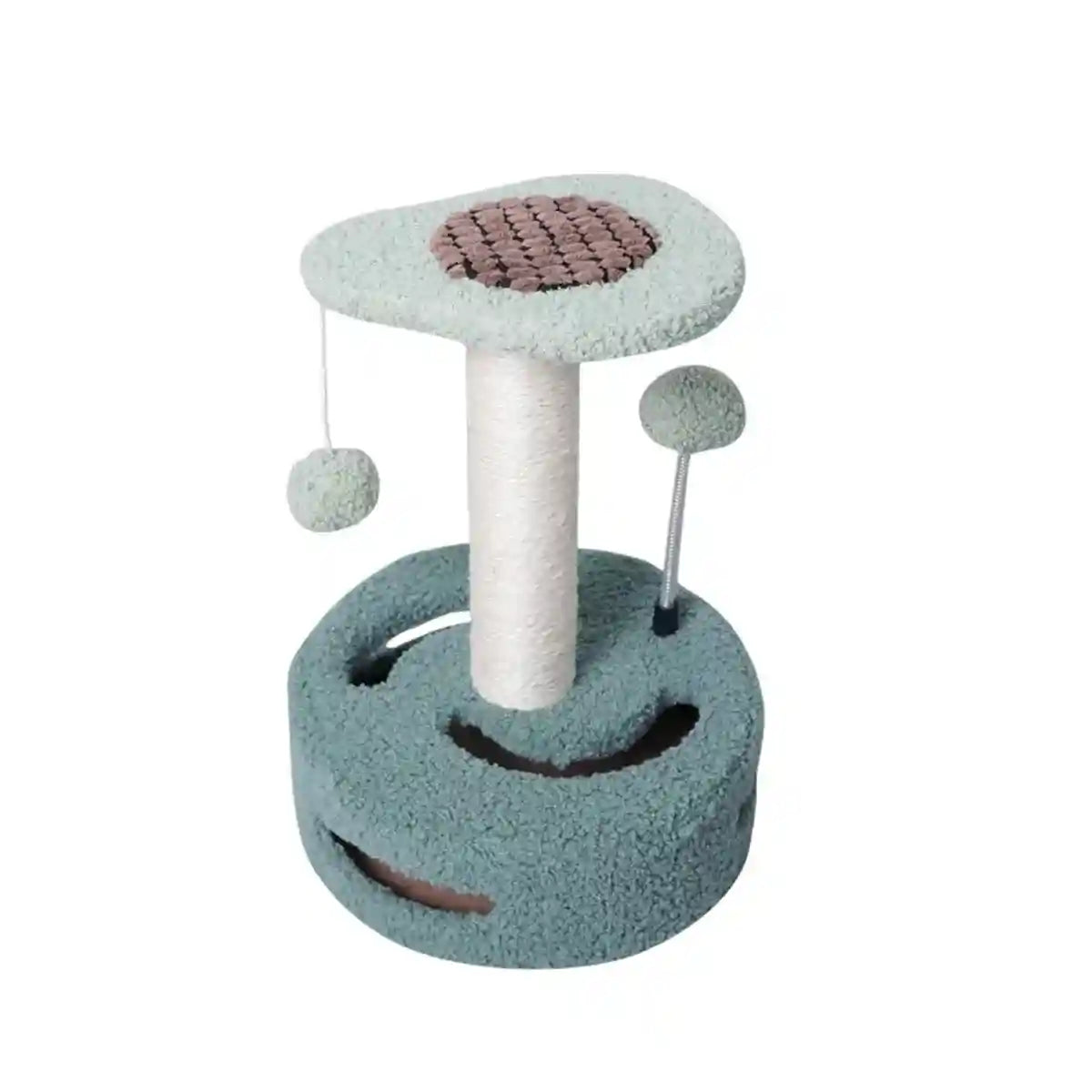 Fruit-Themed Cat Scratching Post with Toy Ball and Plush Base