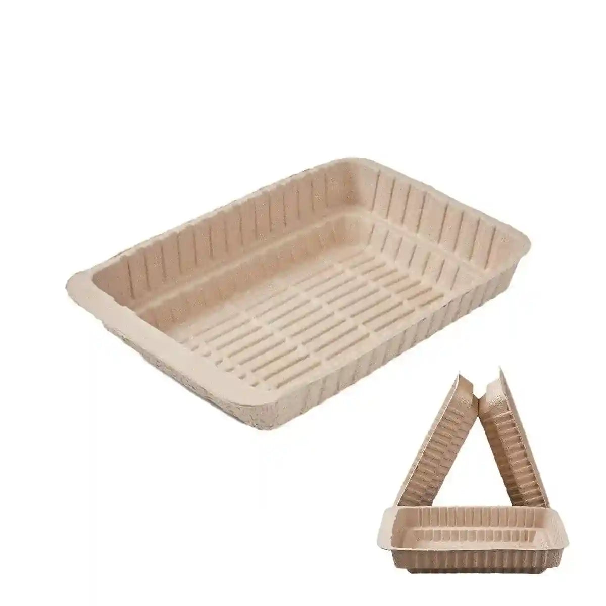 Eco-Friendly Cat Set with Disposable Litter Tray and Feeding Bowls