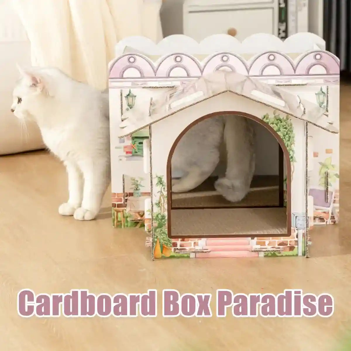Cardboard Cat Scratch House with Roof Cat Scratch Board Sofa