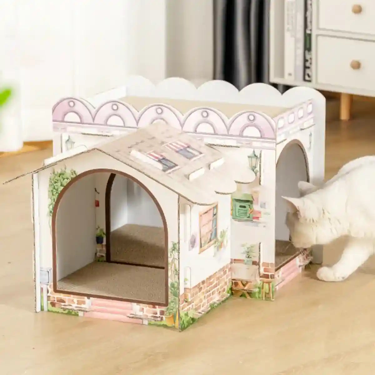 Cardboard Cat Scratch House with Roof Cat Scratch Board Sofa
