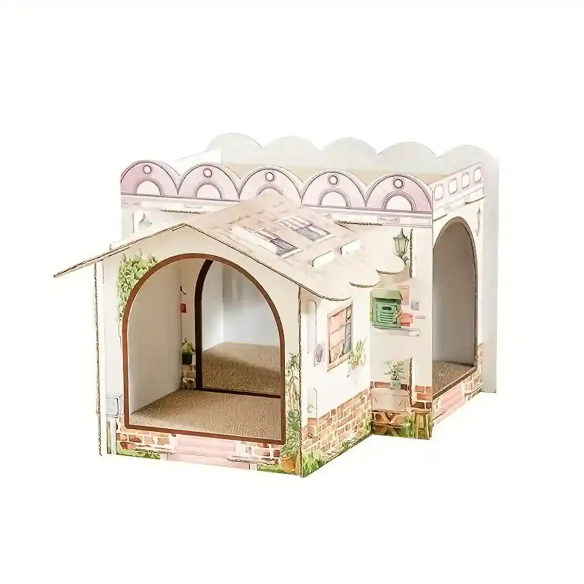 Cardboard Cat Scratch House with Roof Cat Scratch Board Sofa