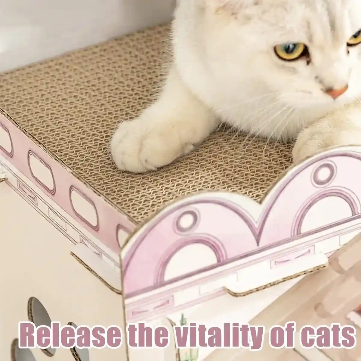 Cardboard Cat Scratch House with Roof Cat Scratch Board Sofa