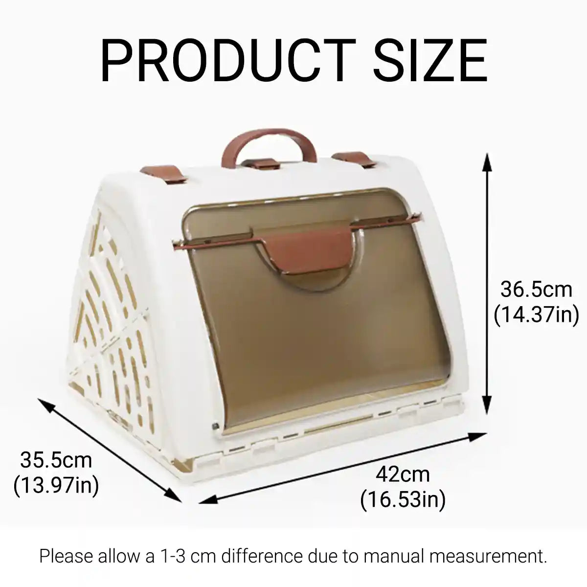 Portable Foldable Cat Carrier Cage Ventilated Travel Crate with Handle