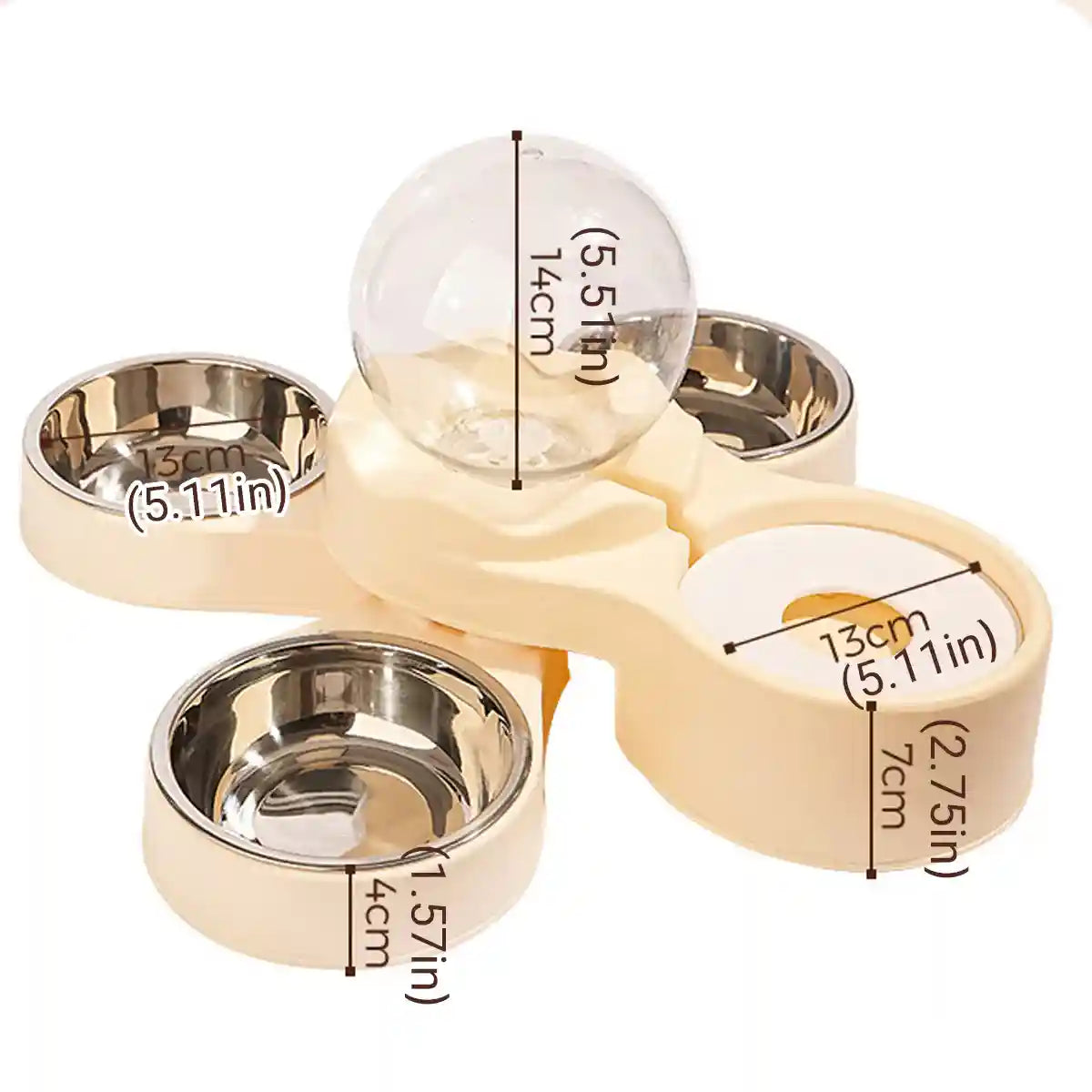 Automatic Cat Feeder With Water Dispenser & Stainless Steel Bowls