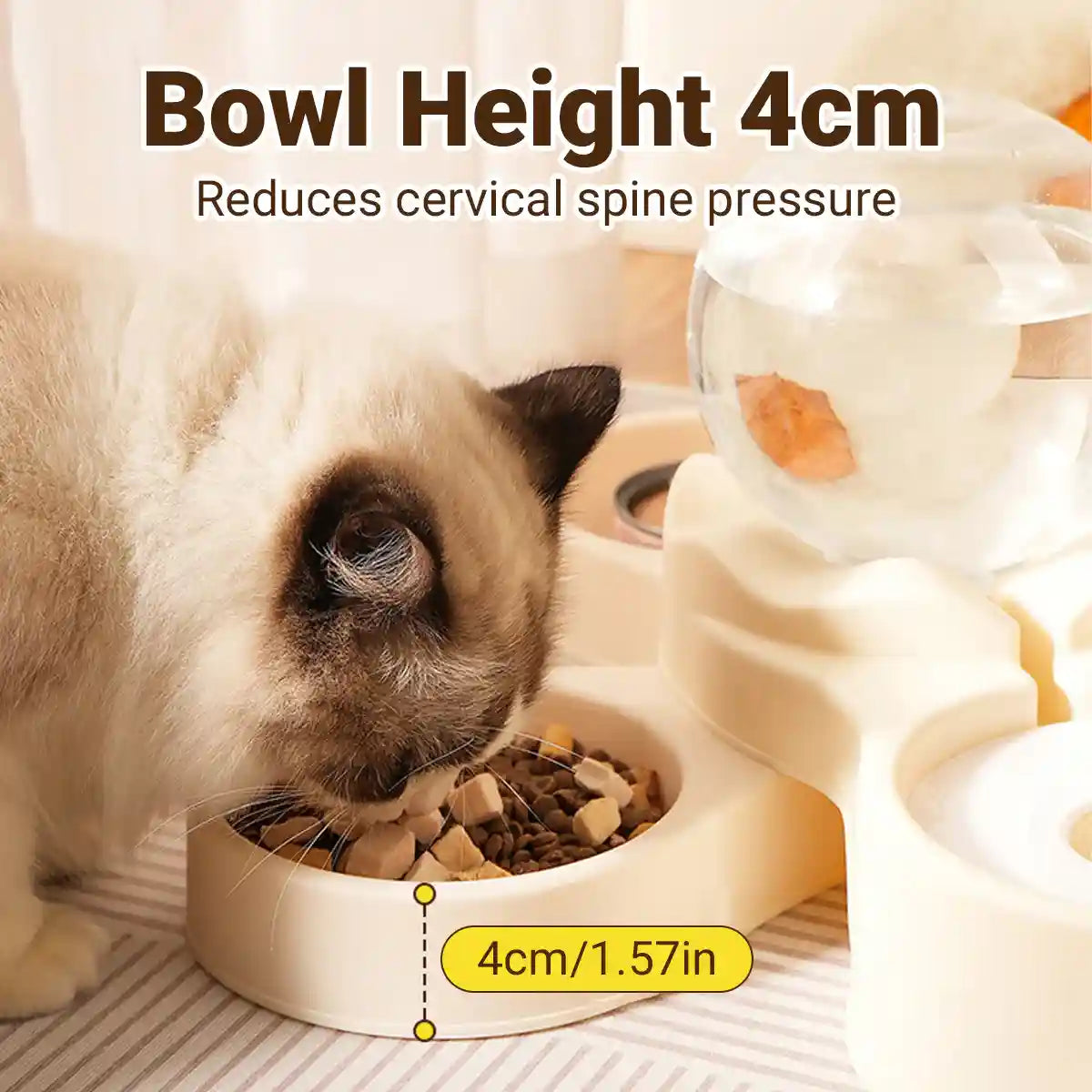 Automatic Cat Feeder With Water Dispenser & Stainless Steel Bowls