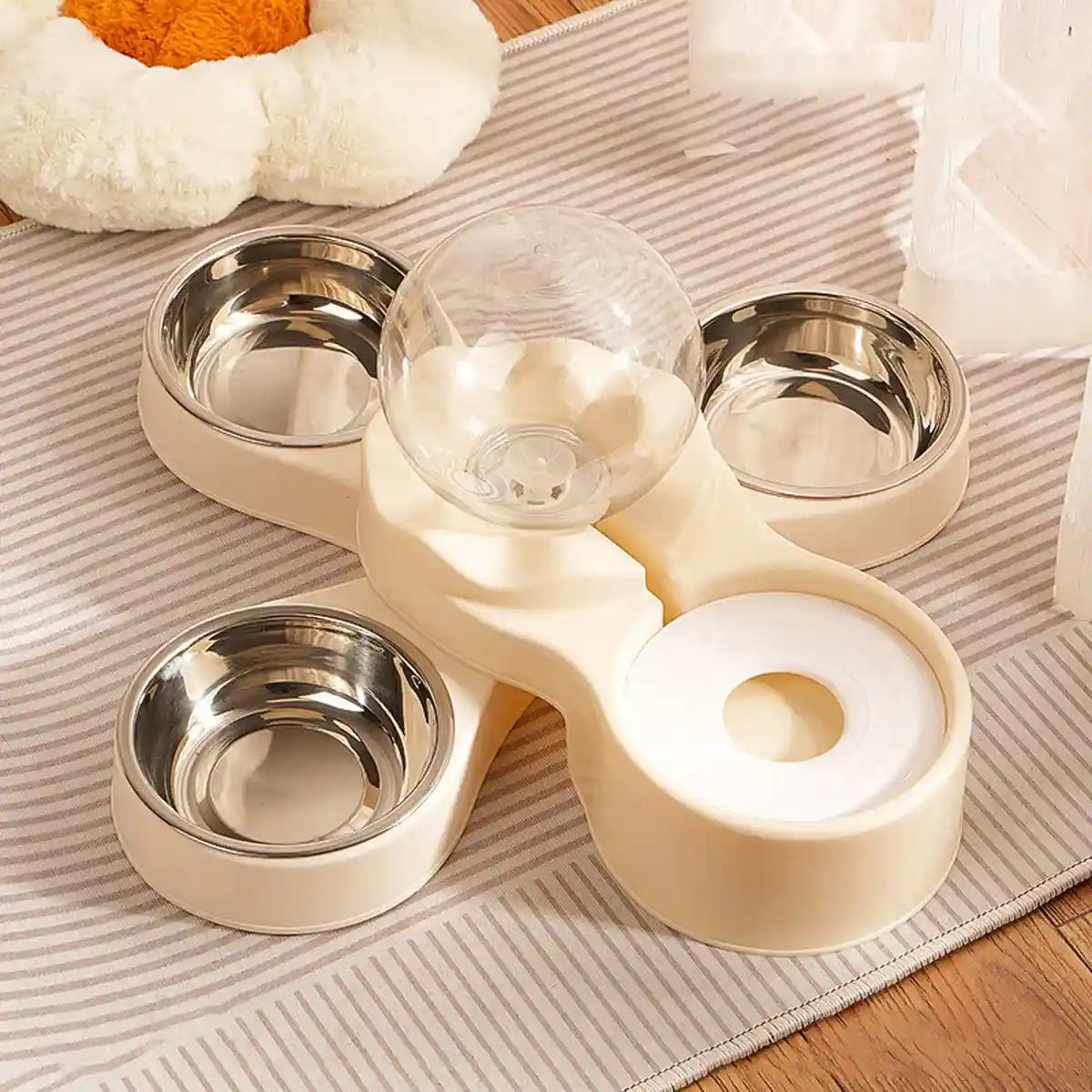 Automatic Cat Feeder With Water Dispenser & Stainless Steel Bowls