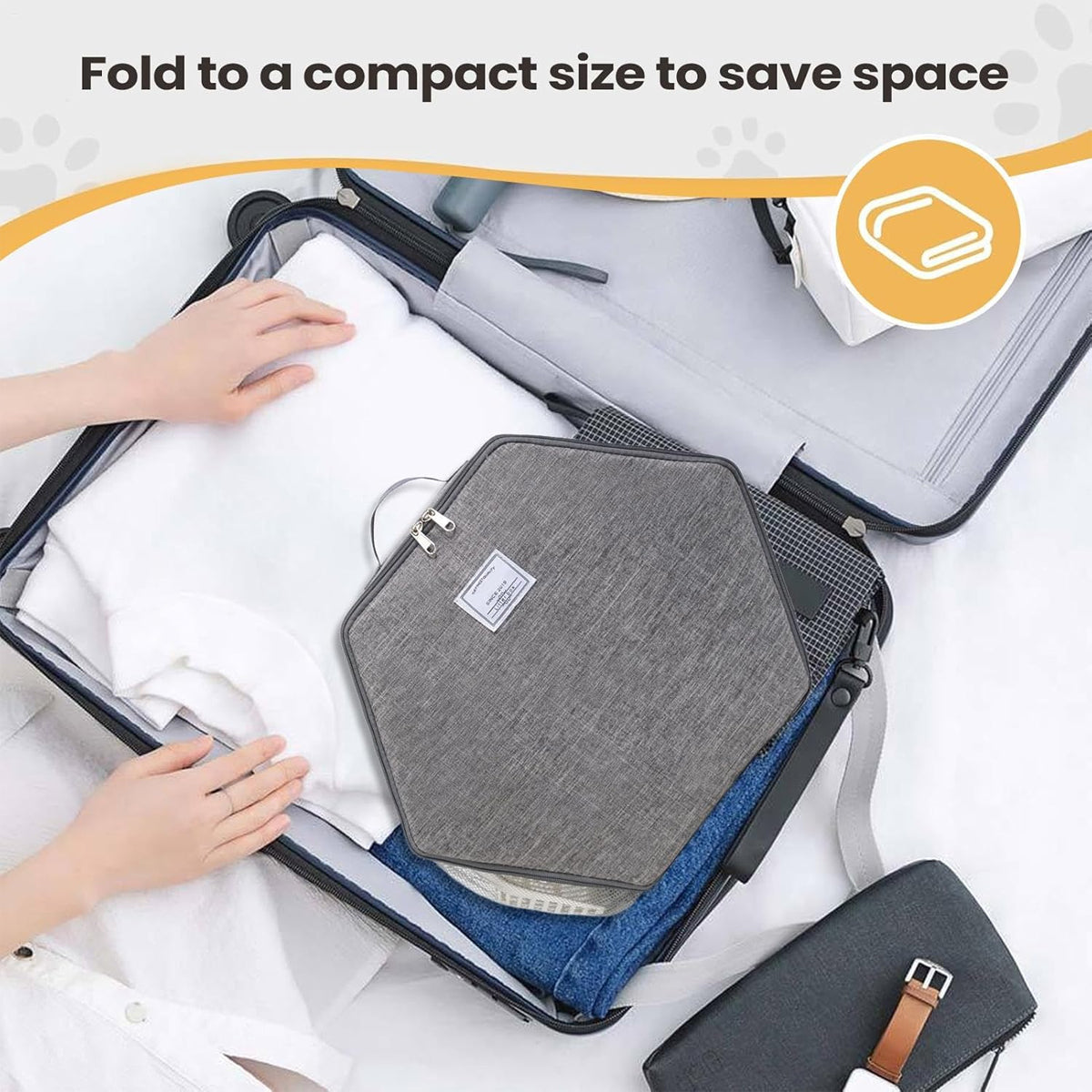 Foldable Portable Pet Litter Box Lightweight Collapsible for Travel Outdoor Use