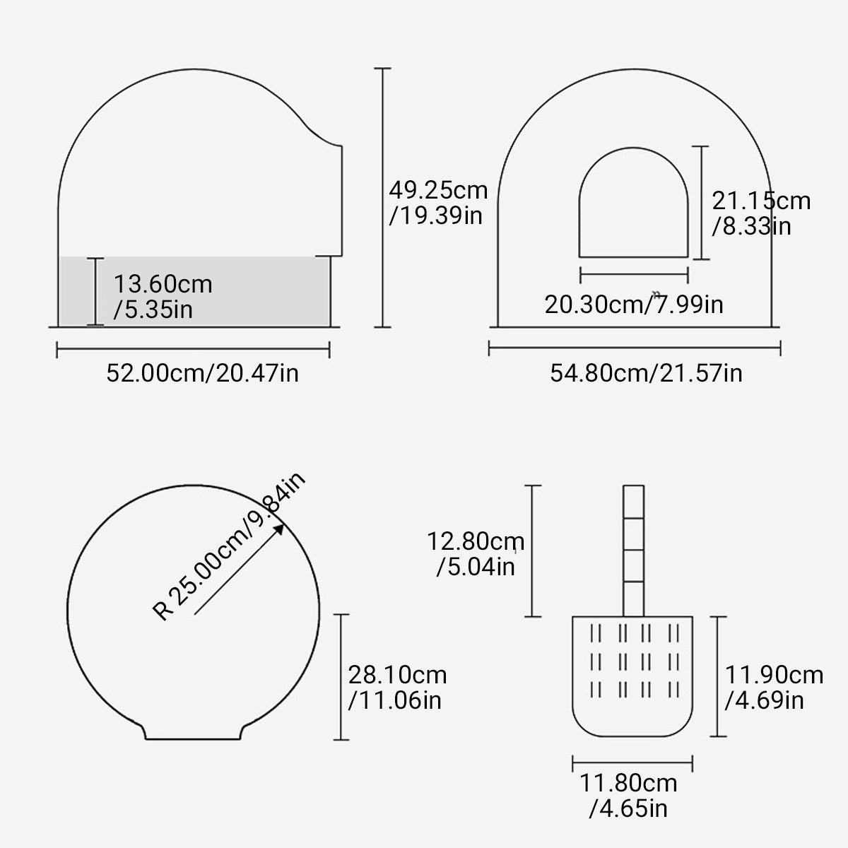PIDAN Semi-Enclosed Cat Litter Box