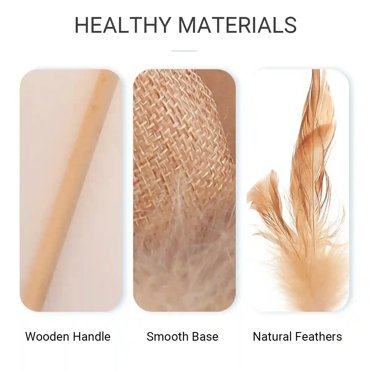 Cat Feather Toy Set with Wooden Wand and Bell