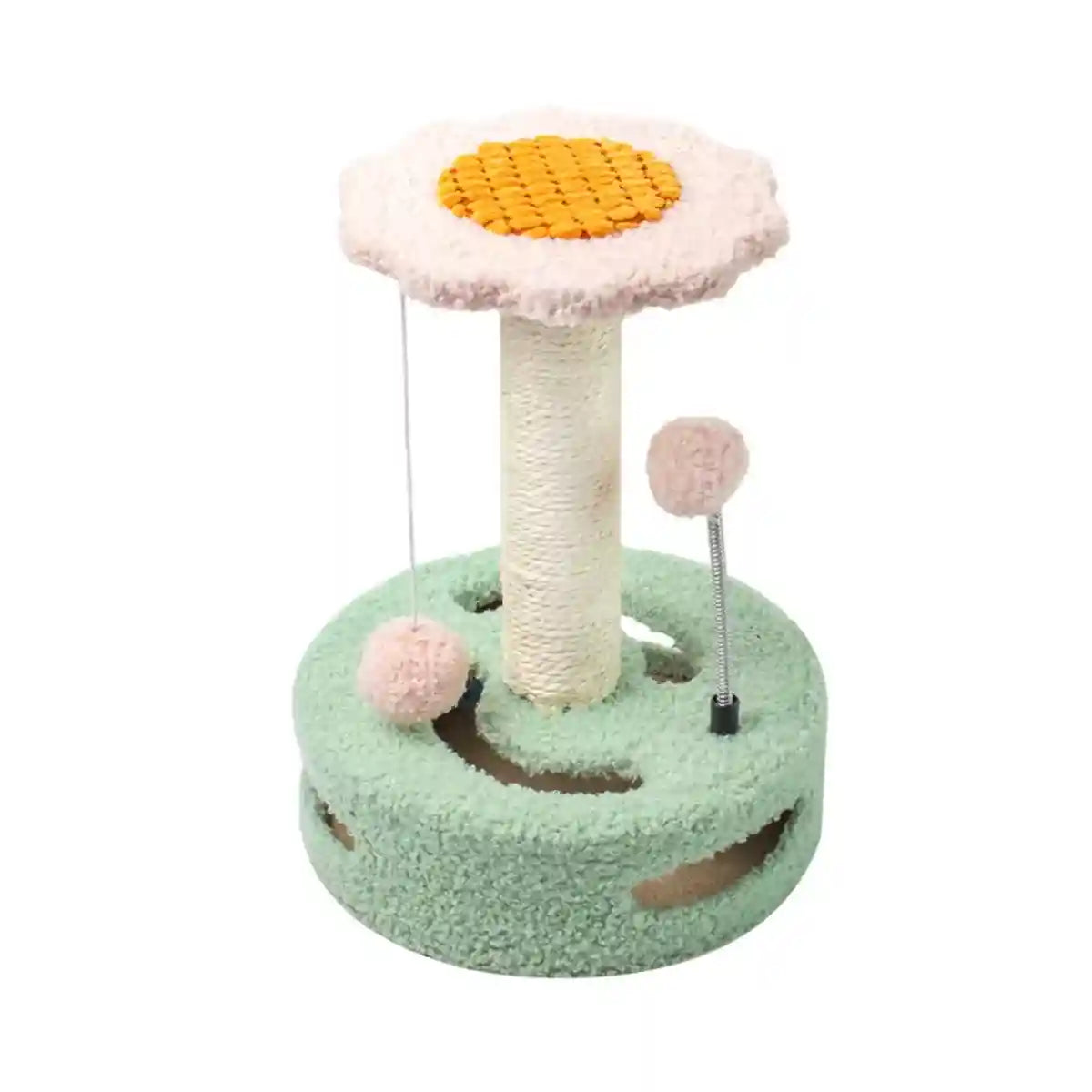 Flower Cat Climbing Frame with Trackball and Scratching Post