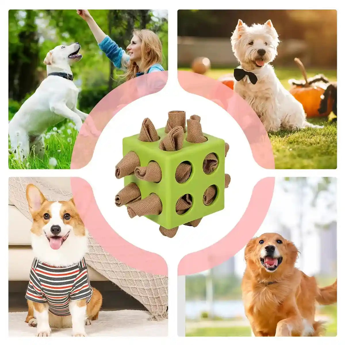Interactive Dog Puzzle Toy Snuffle Cube
