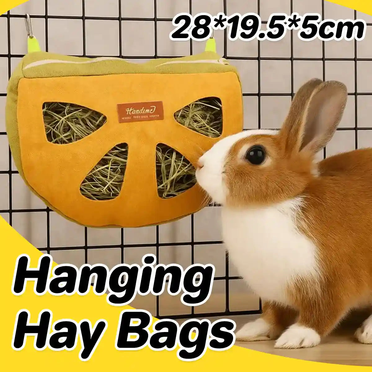 Hanging Hay Bag – Durable Rabbit Hay Feeder with Hooks